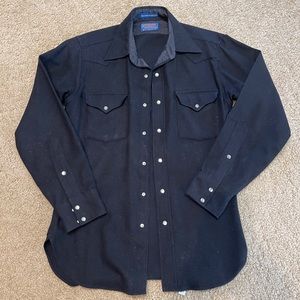 Black Pendleton Suede Buttonup Shirt